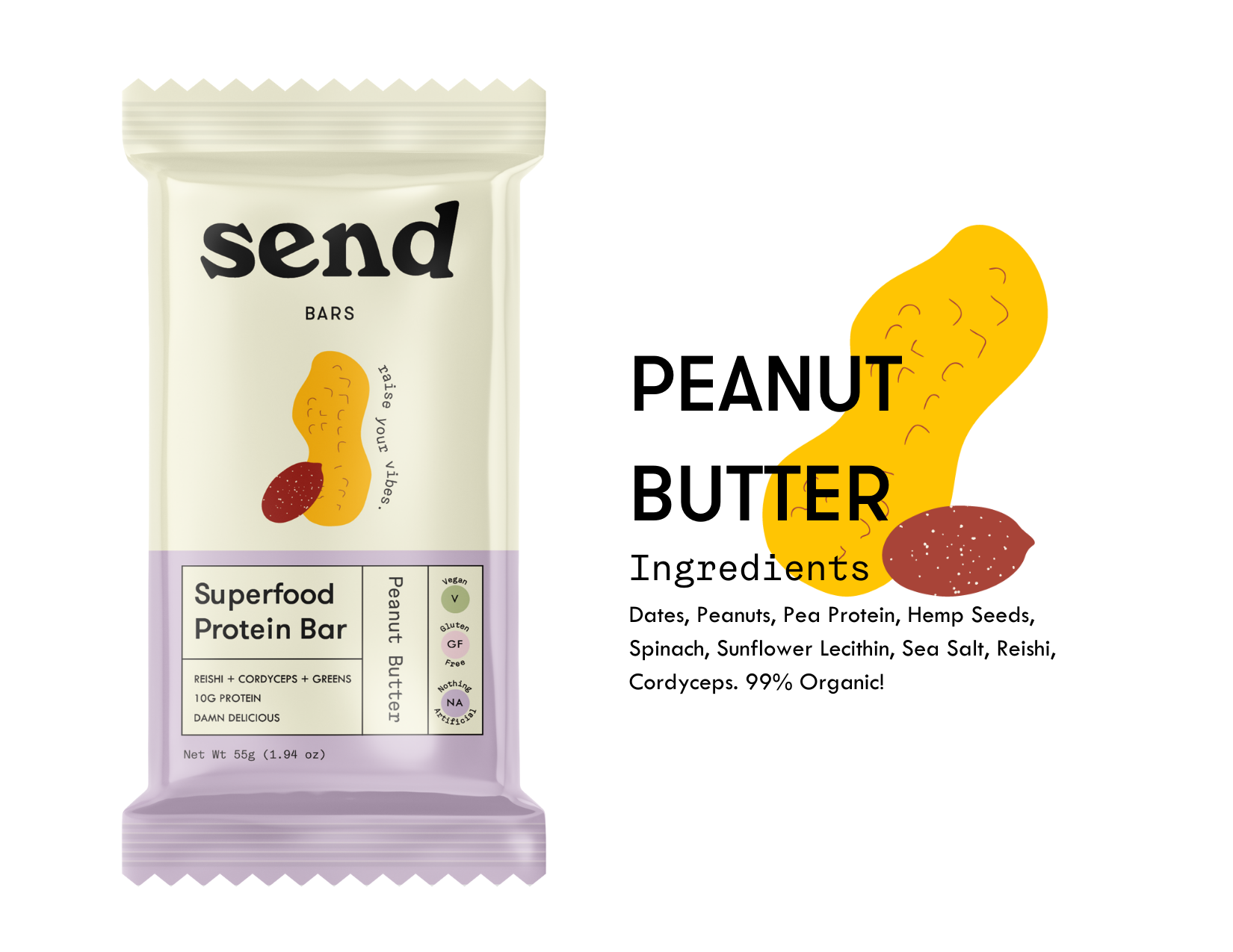 Peanut Butter SEND bar ingredients list