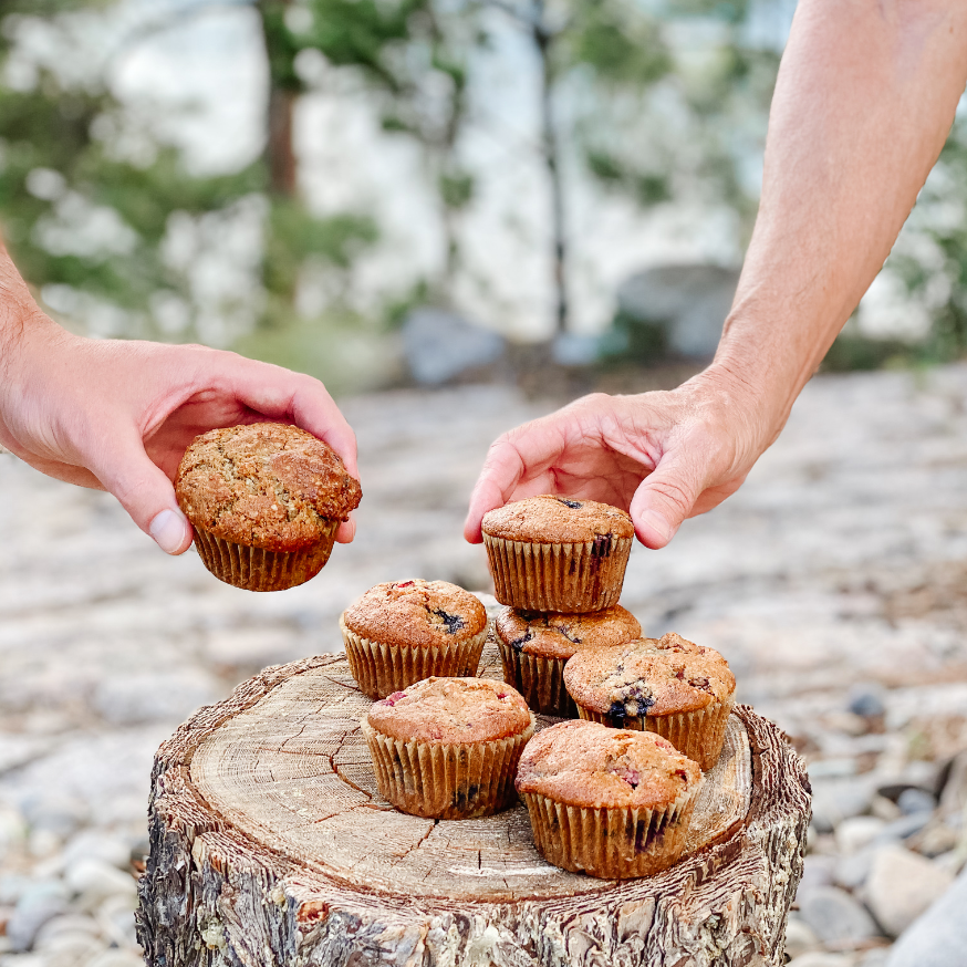 Raspberry Rhubarb Muffins