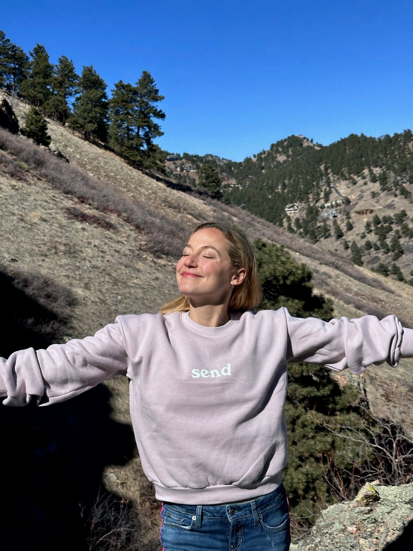 Women's Cropped Pink Crew Neck