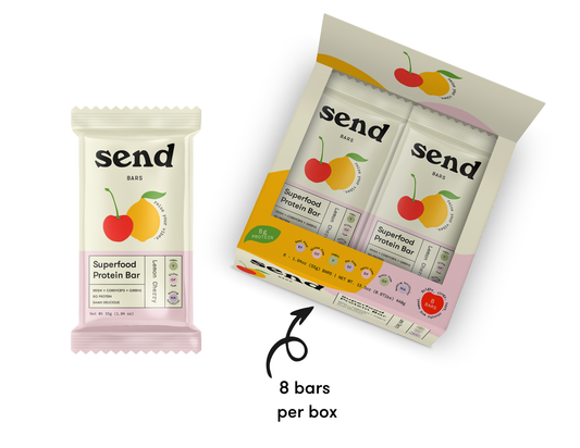Lemon Cherry SEND bar box packaging