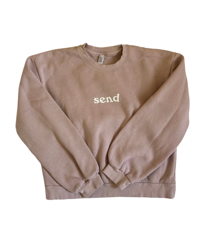 Women's Cropped Pink Crew Neck