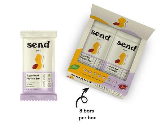 Peanut Butter SEND bar box packaging