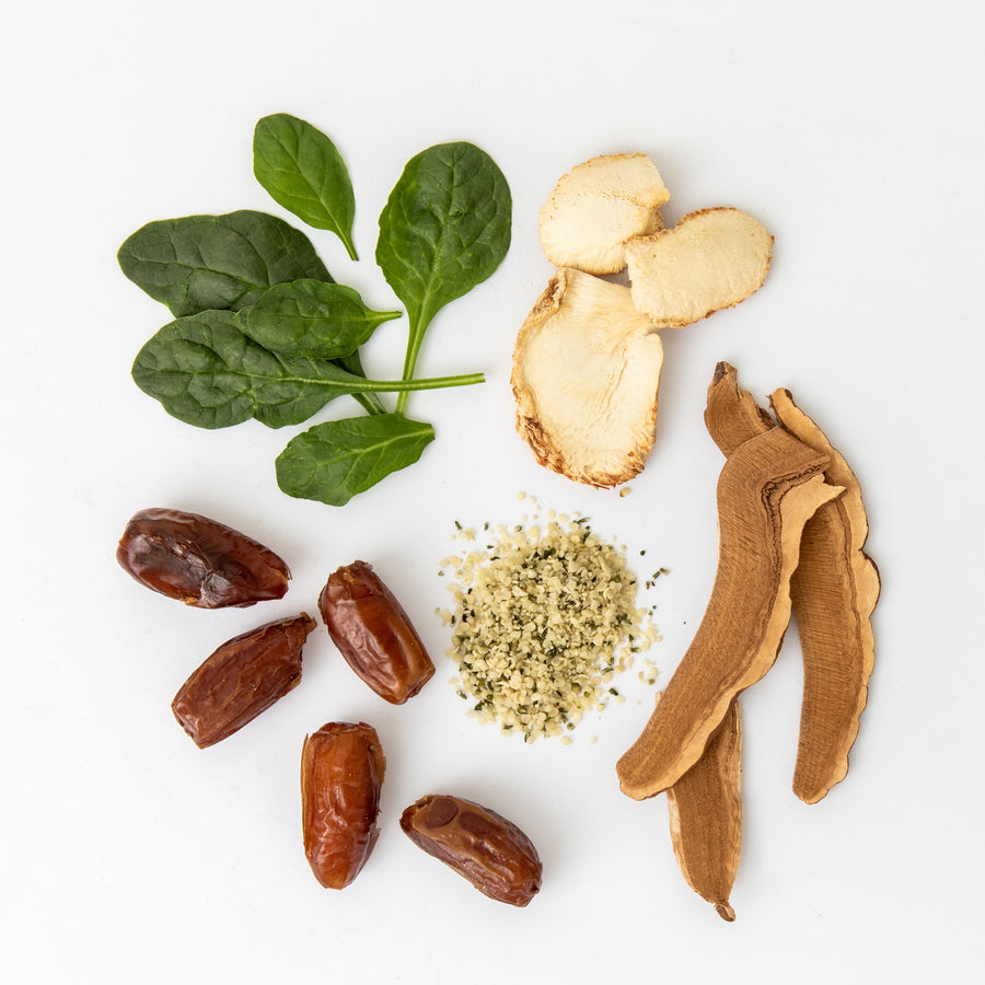 Dates, Lion's Mane + Spinach